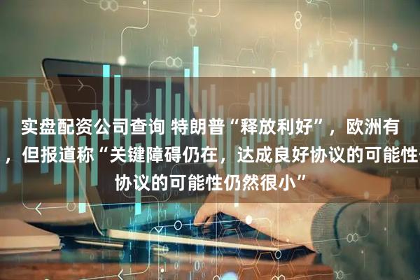 实盘配资公司查询 特朗普“释放利好”，欧洲有“新思路”，但报道称“关键障碍仍在，达成良好协议的可能性仍然很小”