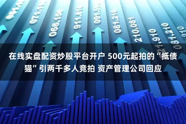 在线实盘配资炒股平台开户 500元起拍的“抵债猫”引两千多人竞拍 资产管理公司回应