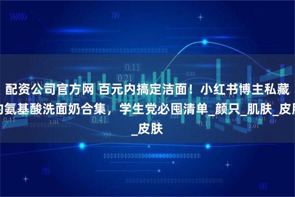 配资公司官方网 百元内搞定洁面！小红书博主私藏的氨基酸洗面奶合集，学生党必囤清单_颜只_肌肤_皮肤